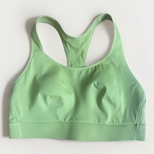 Athleta Chartreuse 34 B/C Sports Bra High Impact Wireless RacerBack Excellent